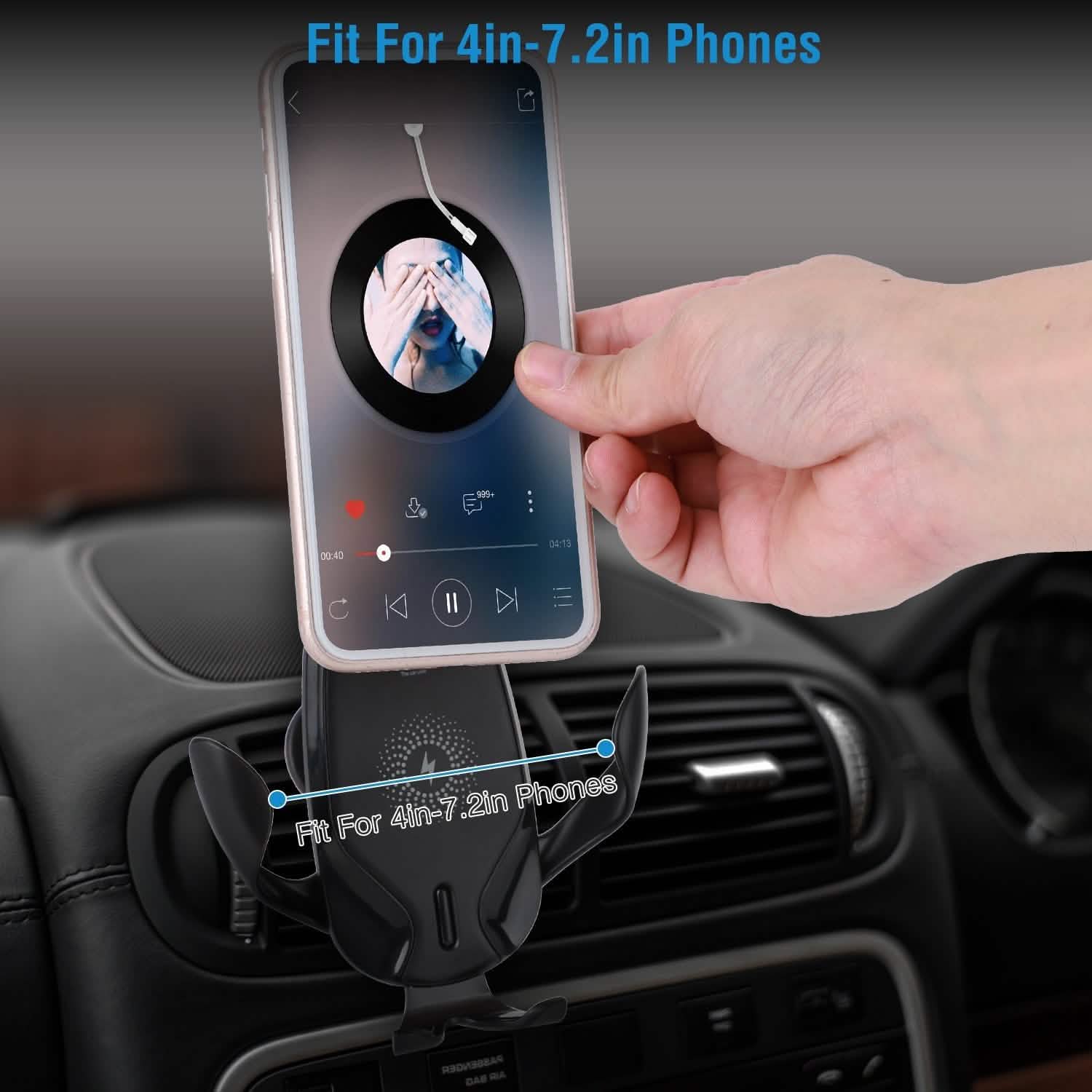 Wireless Car Charger 15W Qi Fast Charging Car Mount DailySale