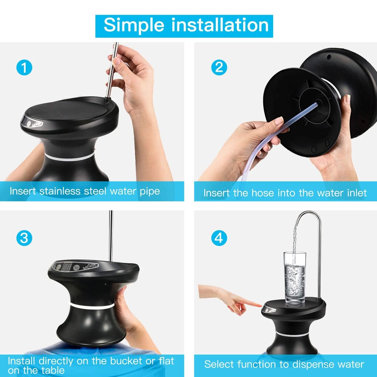 Wireless Electric Drinking Water Bottle Pump Dispenser DailySale