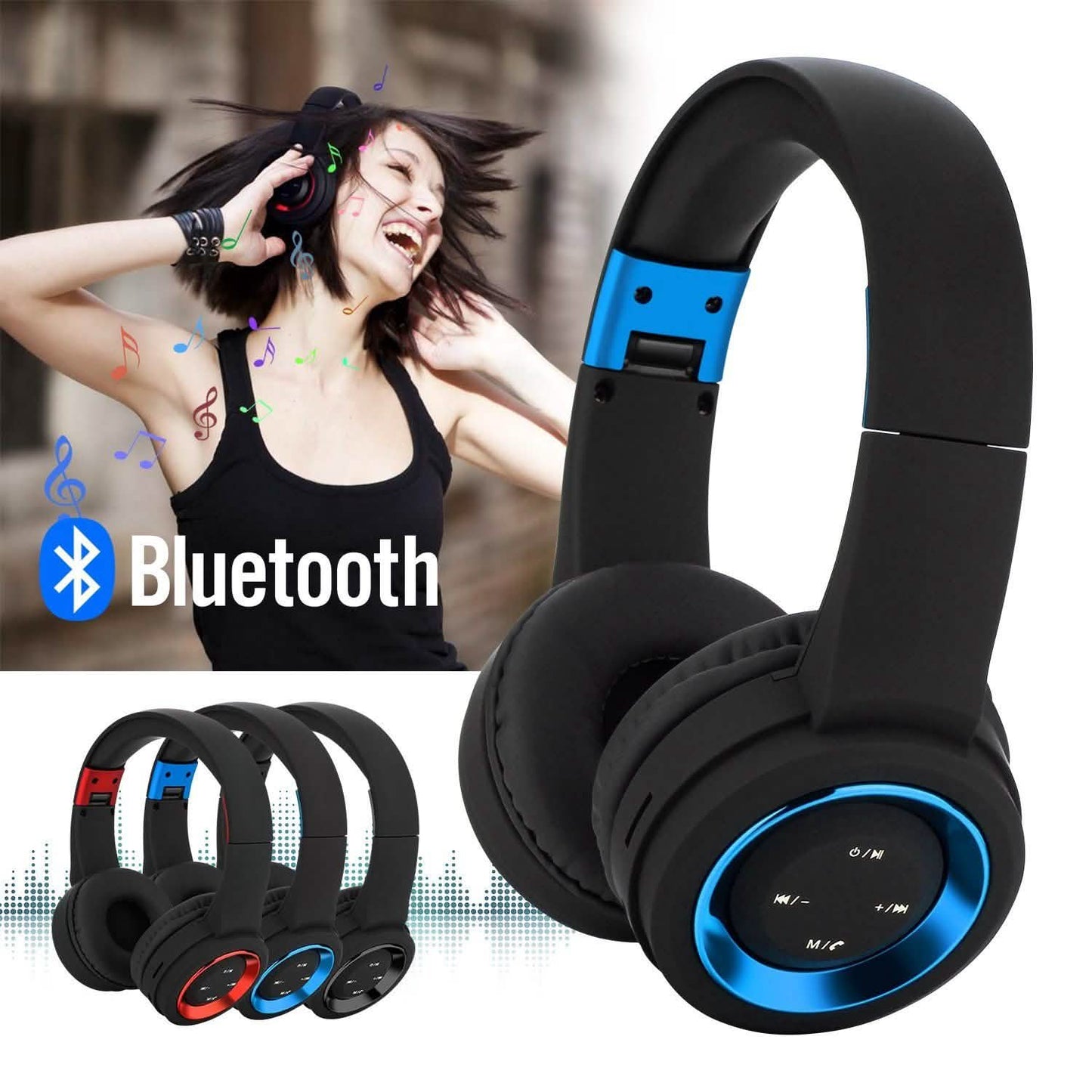 Wireless Headphones Bluetooth Headset Noise Cancelling Over Ear With Microphone DailySale