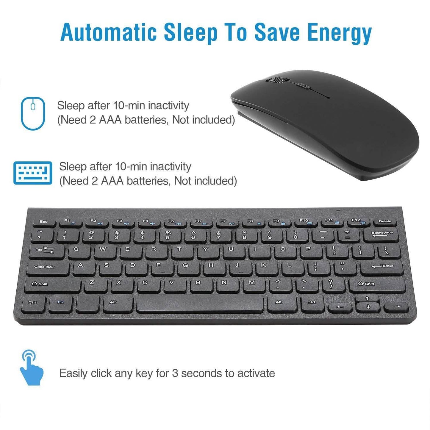 Wireless Keyboard and Mouse 2.4GHz Multimedia Mini Keyboard & Mouse DailySale