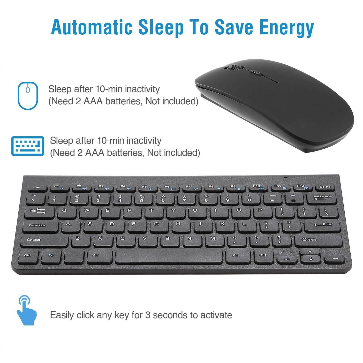 Wireless Keyboard and Mouse 2.4GHz Multimedia Mini Keyboard & Mouse DailySale