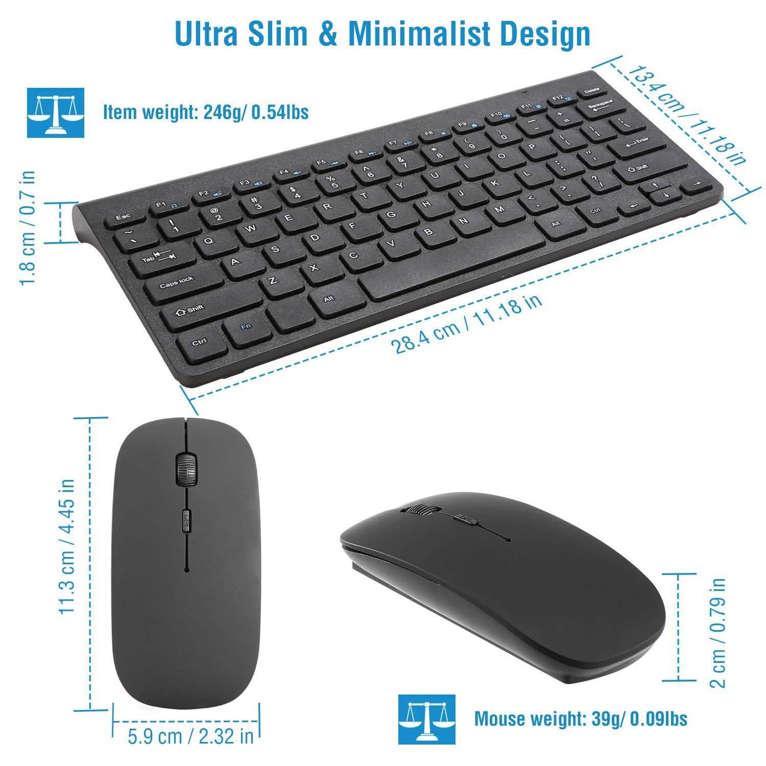 Wireless Keyboard and Mouse 2.4GHz Multimedia Mini Keyboard & Mouse DailySale