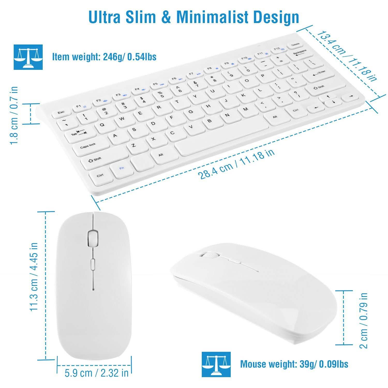Wireless Keyboard and Mouse 2.4GHz Multimedia Mini Keyboard & Mouse DailySale