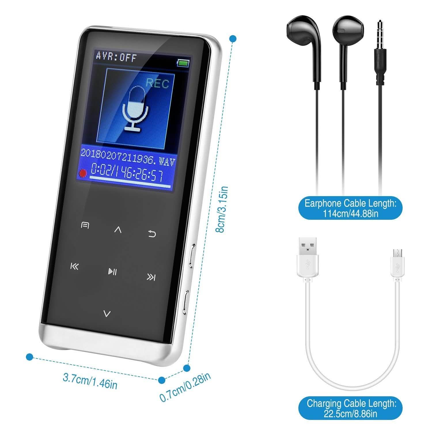 Wireless MP3 Player with Voice Recorder 32G Digital Music HiFi DailySale