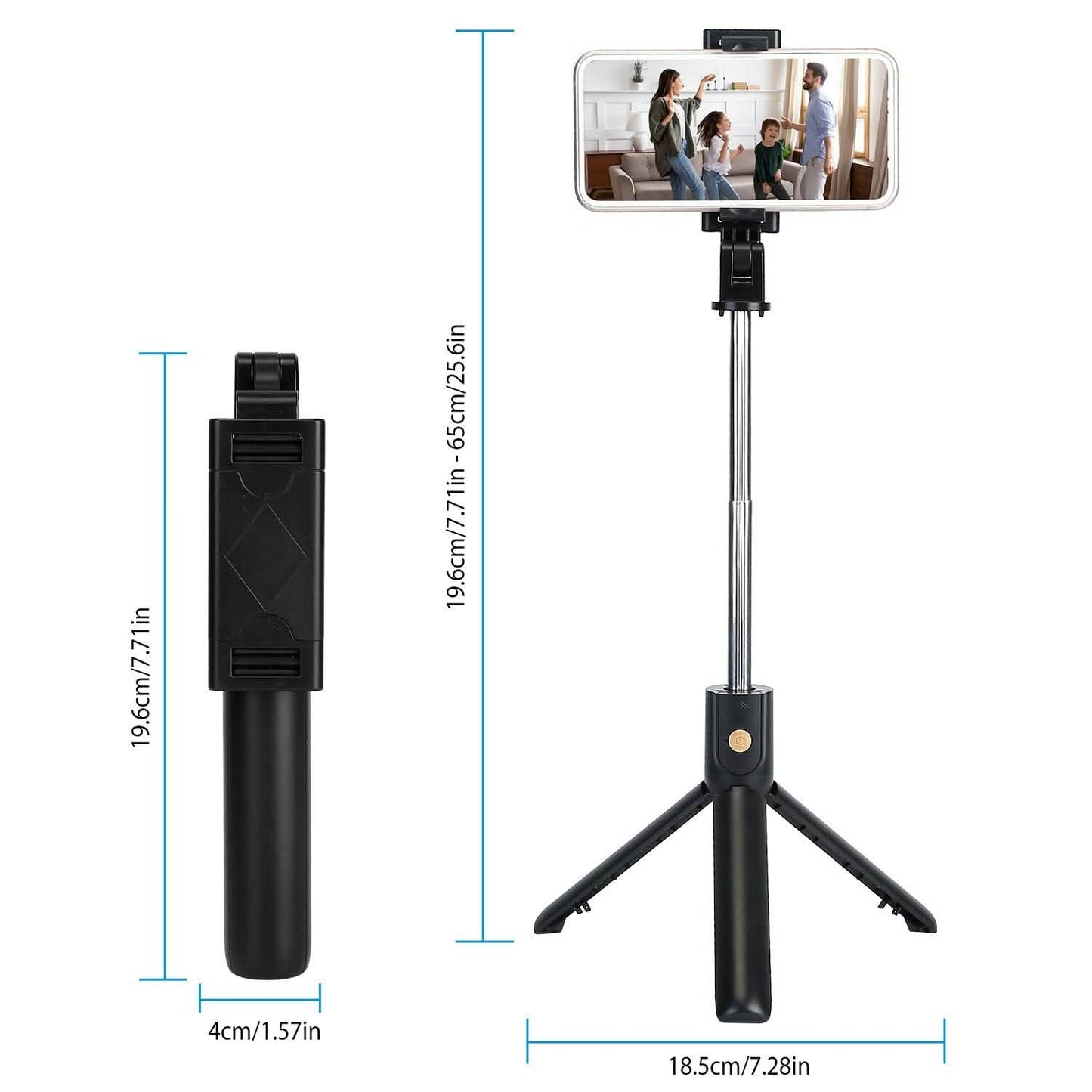 Wireless Selfie Stick Extendable Tripod with Detachable Remote Shutter for 3.5-6.2" Phone DailySale