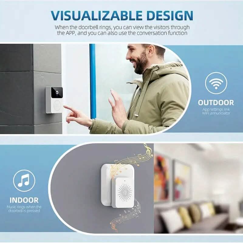 Wireless Smart Video Doorbell Camera with Night Vision and Motion Alerts DailySale