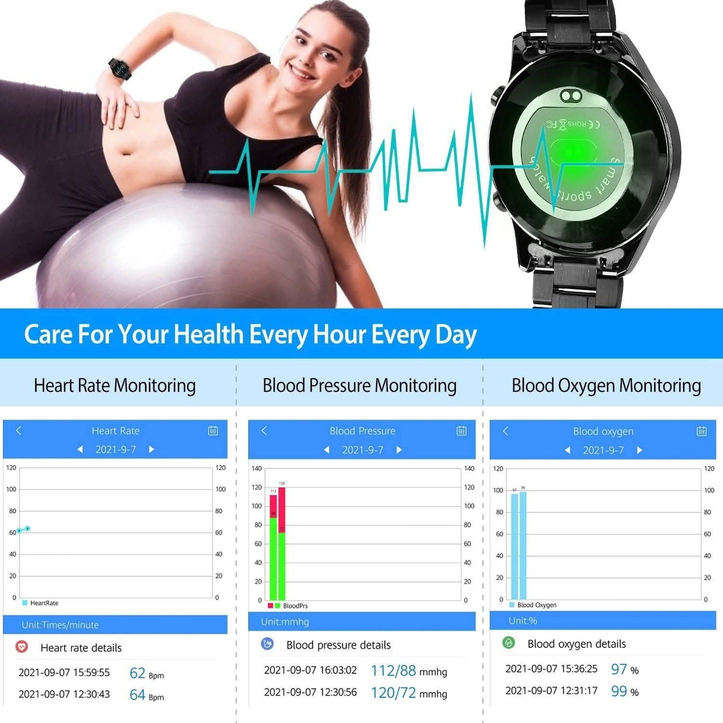 Wireless Smartwatch Fitness Tracker IP68 Waterproof Sport Bracelet DailySale