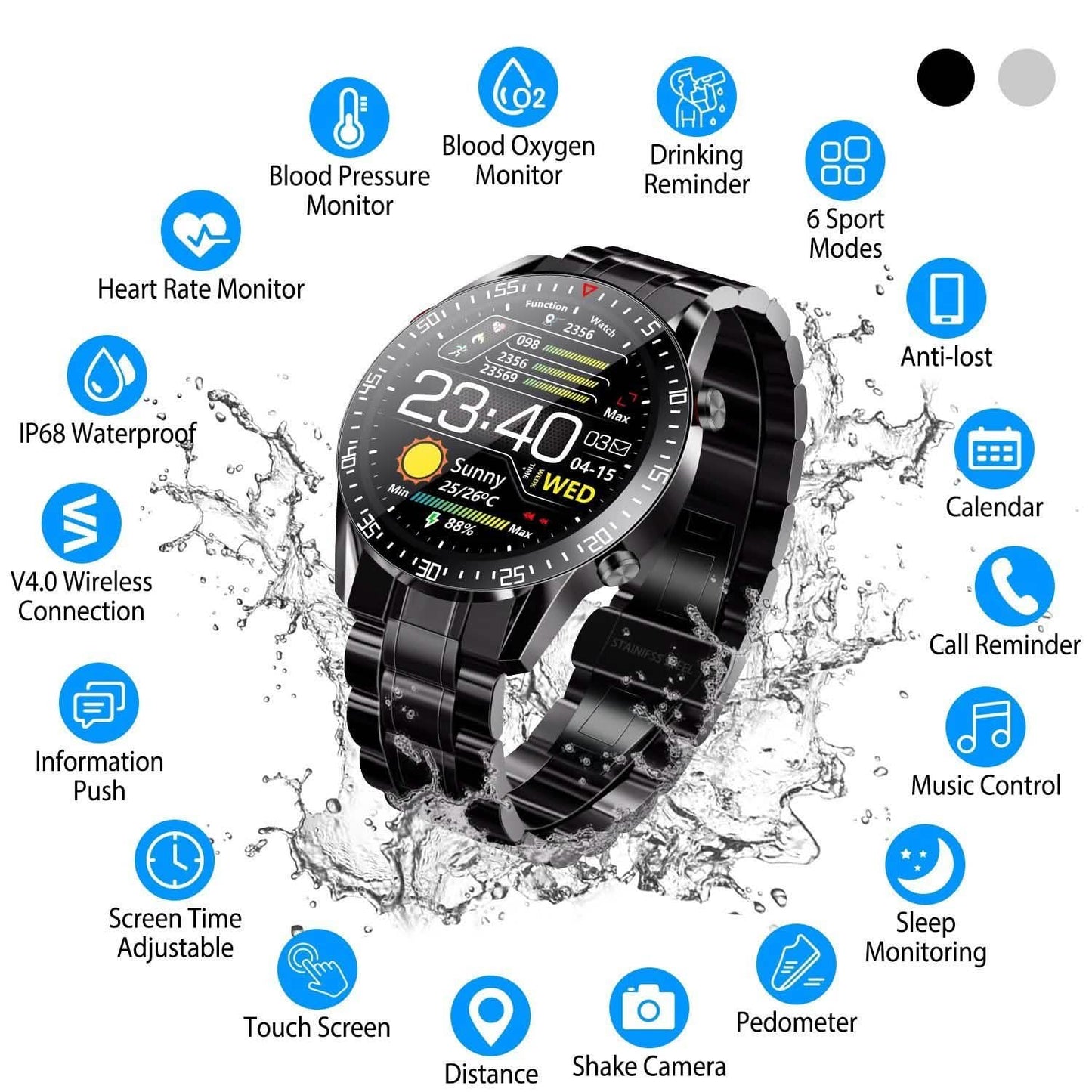 Wireless Smartwatch Fitness Tracker IP68 Waterproof Sport Bracelet DailySale
