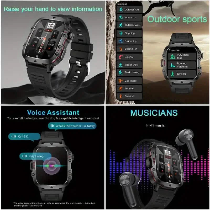 Wireless Talk Fitness AI Voice Outdoor 100+ Sports Mode Outdoor Smart Watch DailySale