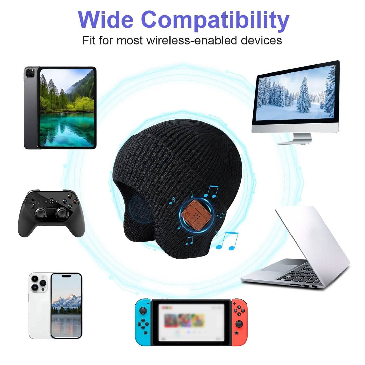 Wireless V5.0 Beanie Hat with Headphones USB Rechargeable DailySale