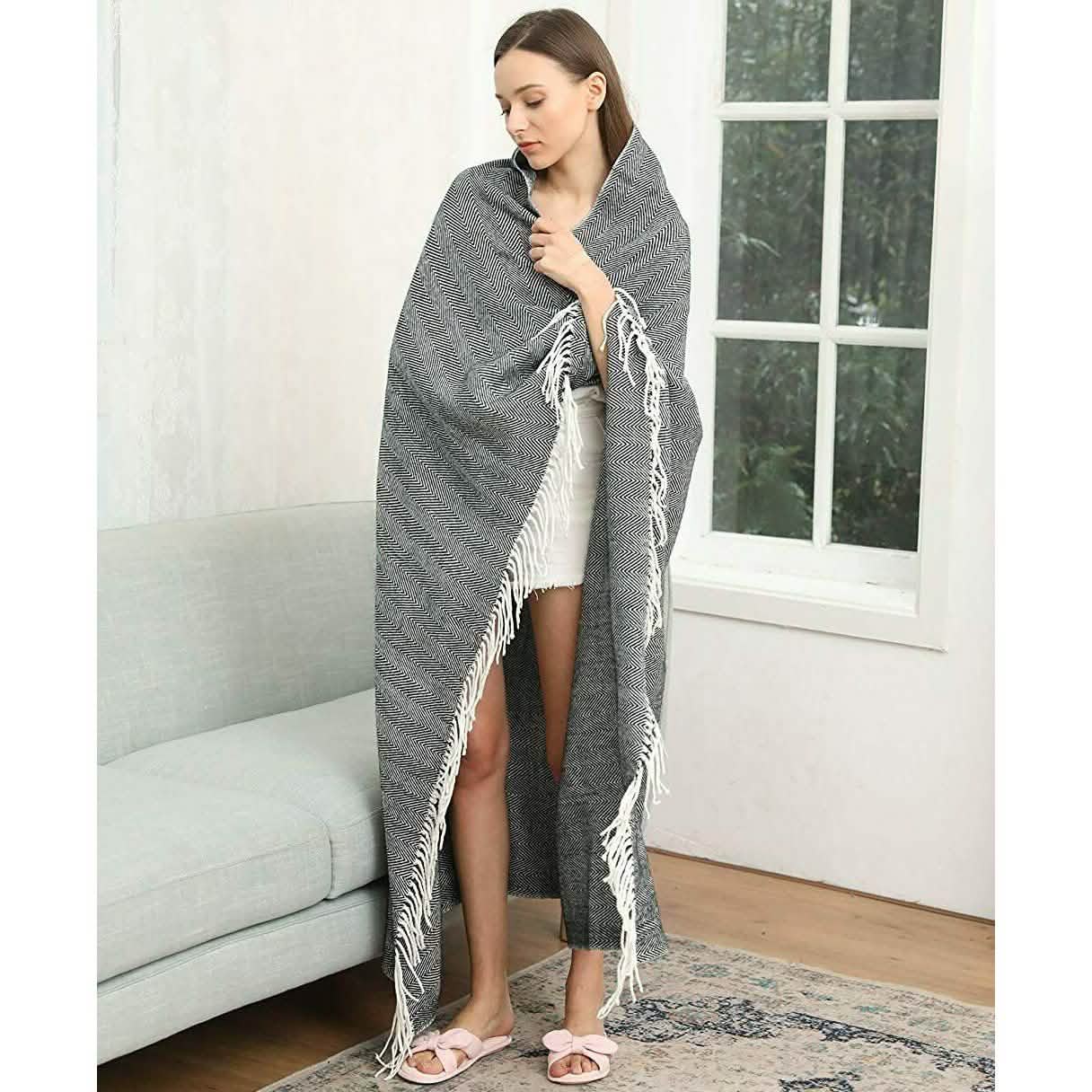 Wisley Home 100% Acrylic Chevron Pattern Throw DailySale