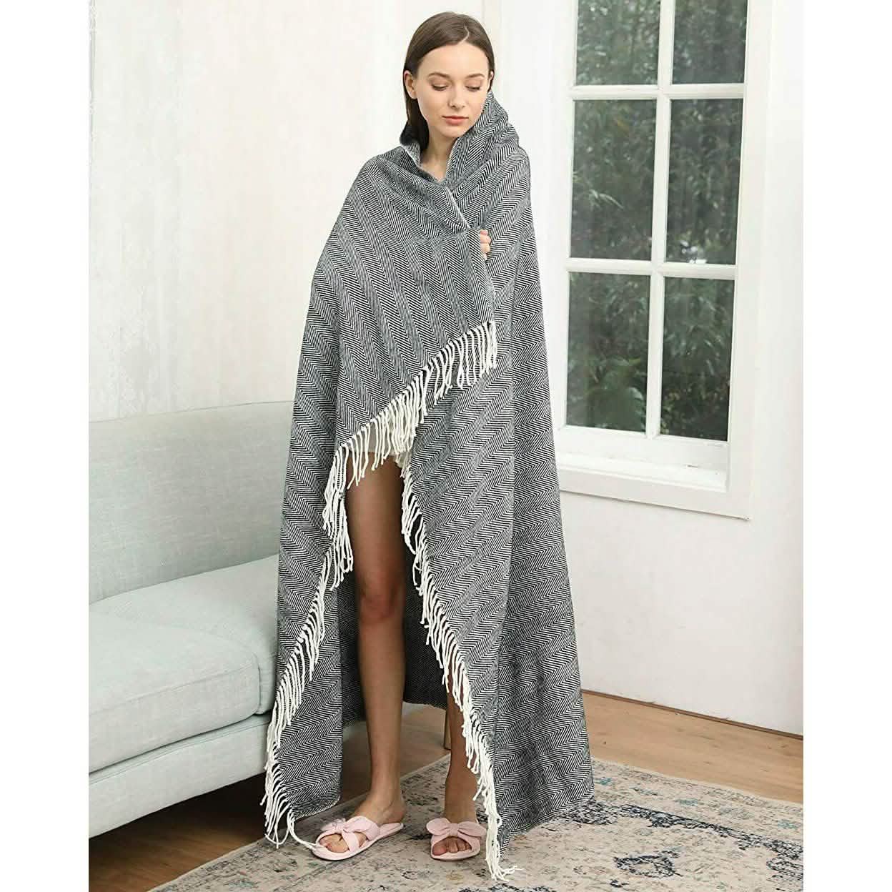 Wisley Home 100% Acrylic Chevron Pattern Throw DailySale