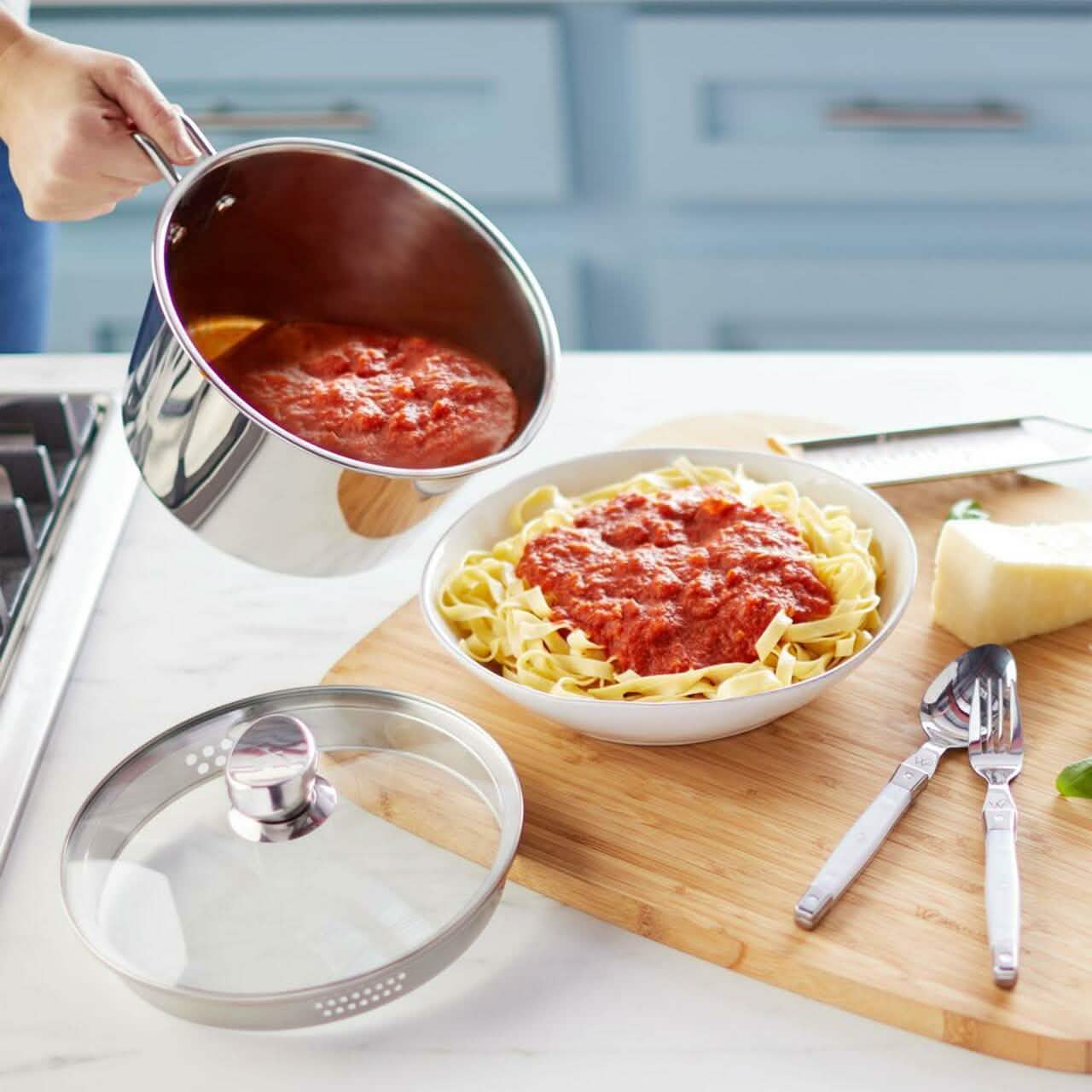 Wolfgang Puck 12-Cup Stainless Steel Pot with Colander Lid Model DailySale