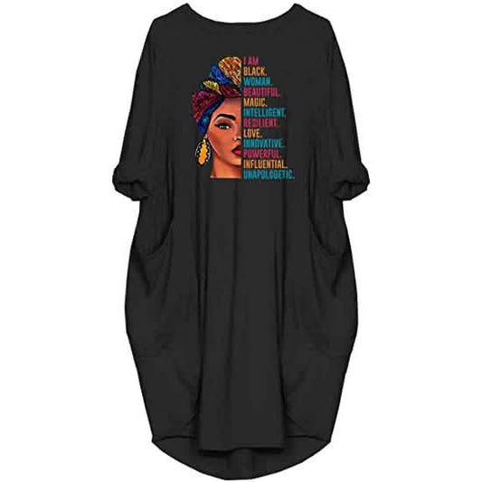 Woman's Long Sleeve Loose Pocket Oversize Tunic Dress DailySale