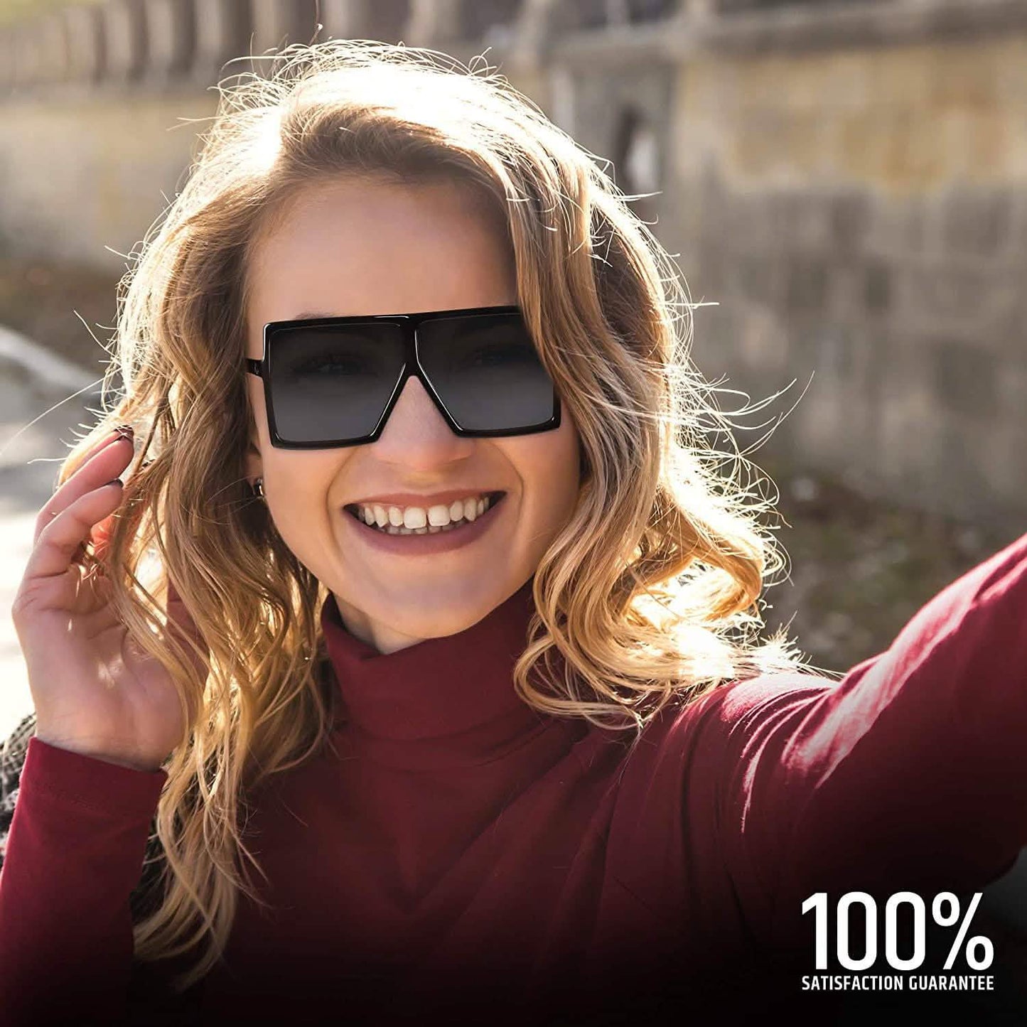 Women Big Frame Square Sunglasses DailySale