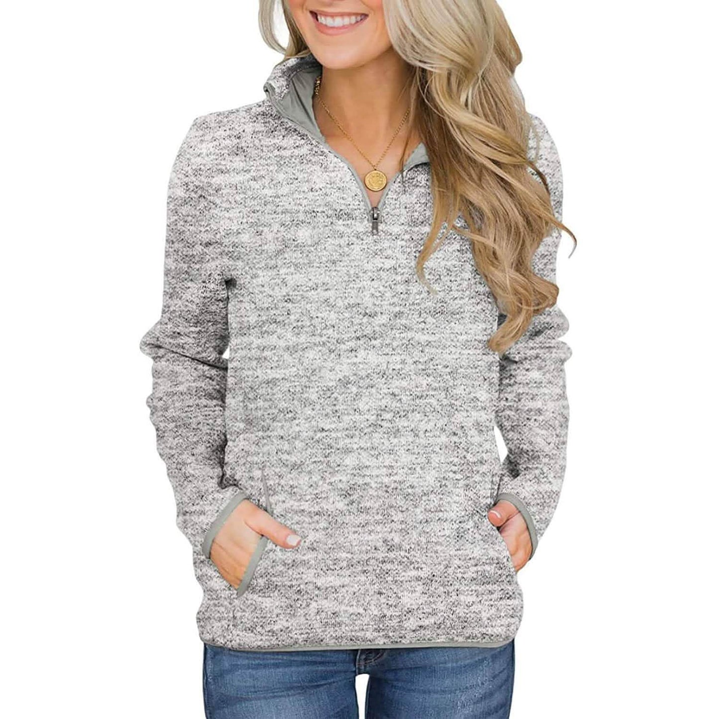 Women Casual Long Sleeve Stand Collar with Pockets DailySale