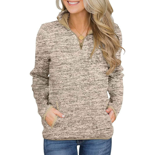 Women Casual Long Sleeve Stand Collar with Pockets DailySale