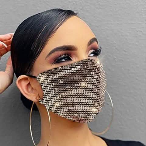 Women Fashion Sequins Breathable Washable and Reusable Mouth Mask DailySale