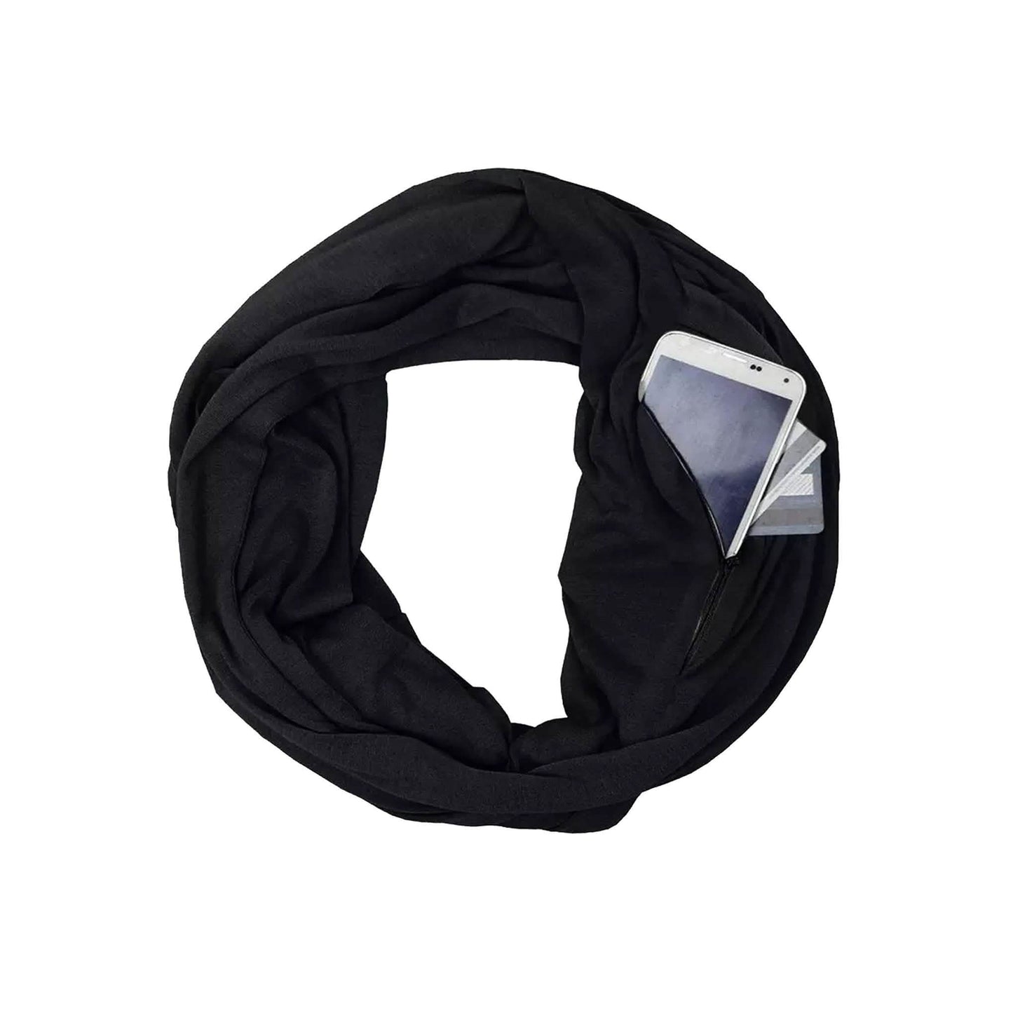 Women Lightweight Infinity Scarf With Pocket Loop Zipper DailySale