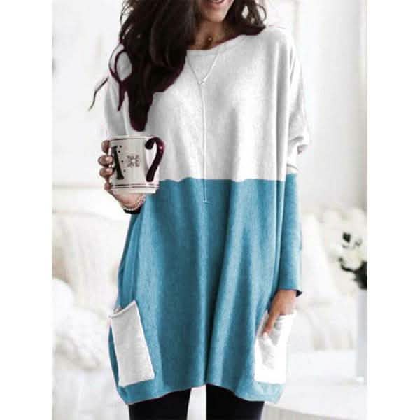 Women Long Sleeve Casual Pocket T-Shirt Loose Plus Size Top Blouse DailySale