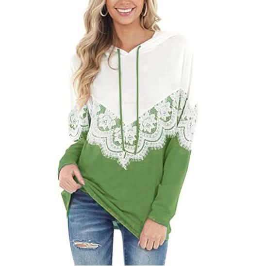 Women Long Sleeve Lace Hoodies DailySale