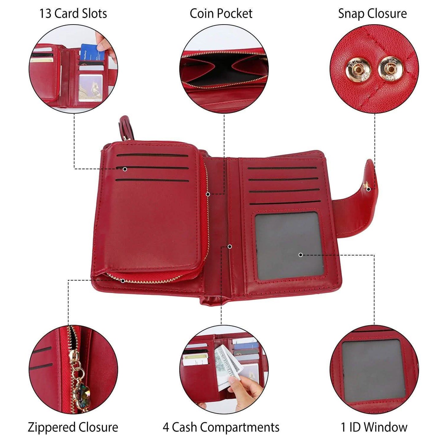 Women PU Leather Clutch Wallet DailySale