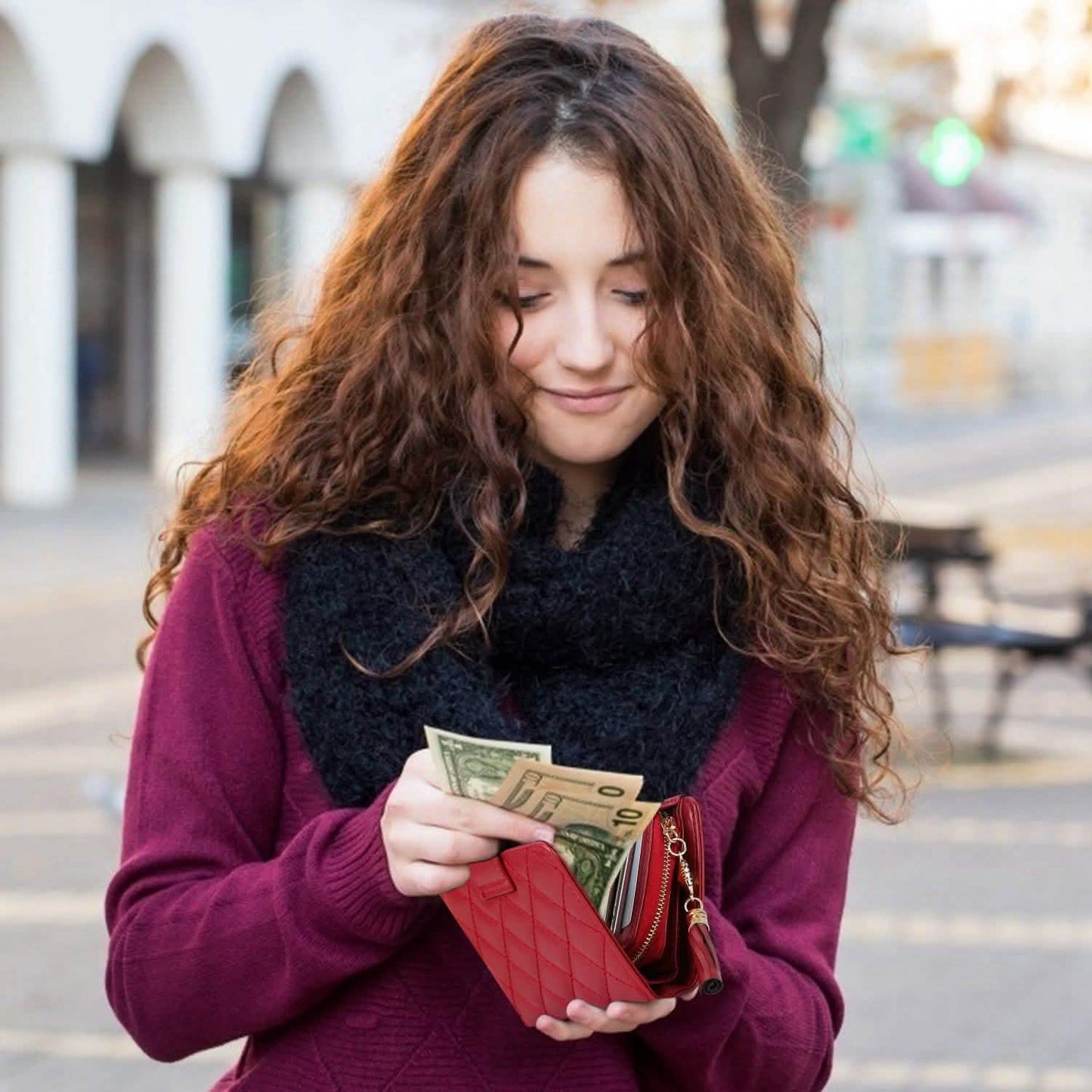 Women PU Leather Clutch Wallet DailySale