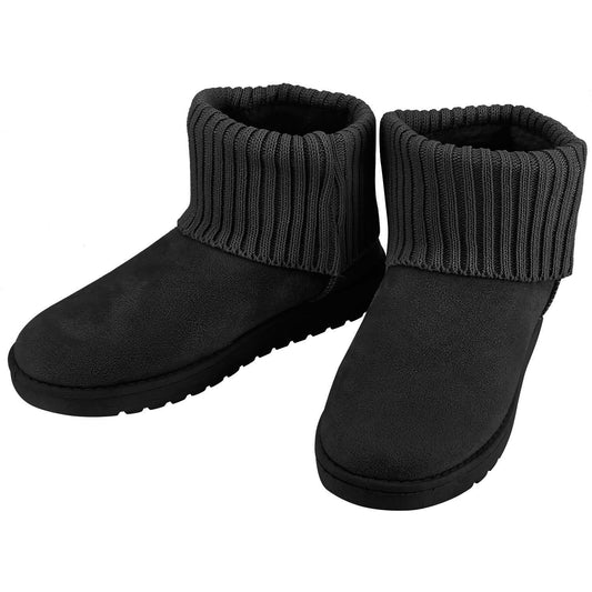 Women Suede Mid-Calf Snow Boot with Anti-slip Rubber Base DailySale