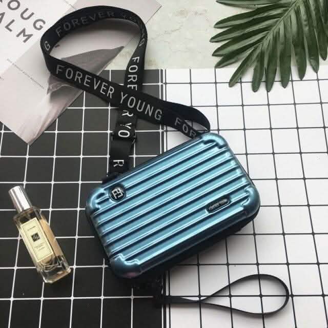 Women Suitcase Box Shape Crossbody Shoulder Bag Letter Band Travel Carrying DailySale
