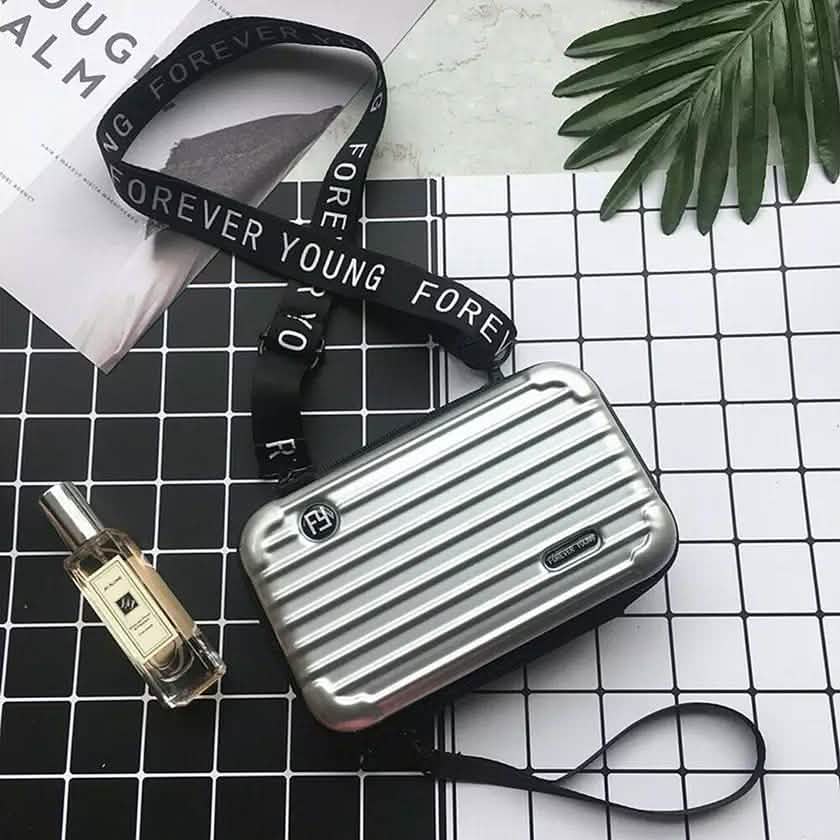 Women Suitcase Box Shape Crossbody Shoulder Bag Letter Band Travel Carrying DailySale