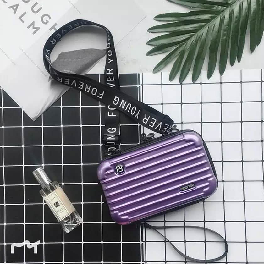 Women Suitcase Box Shape Crossbody Shoulder Bag Letter Band Travel Carrying DailySale