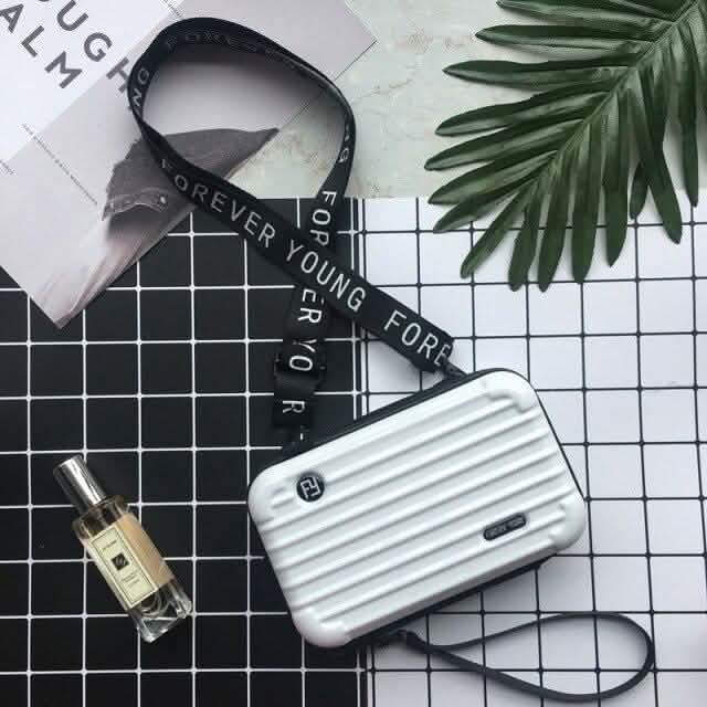 Women Suitcase Box Shape Crossbody Shoulder Bag Letter Band Travel Carrying DailySale