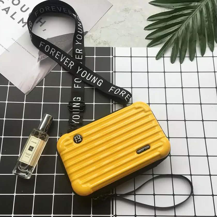 Women Suitcase Box Shape Crossbody Shoulder Bag Letter Band Travel Carrying DailySale