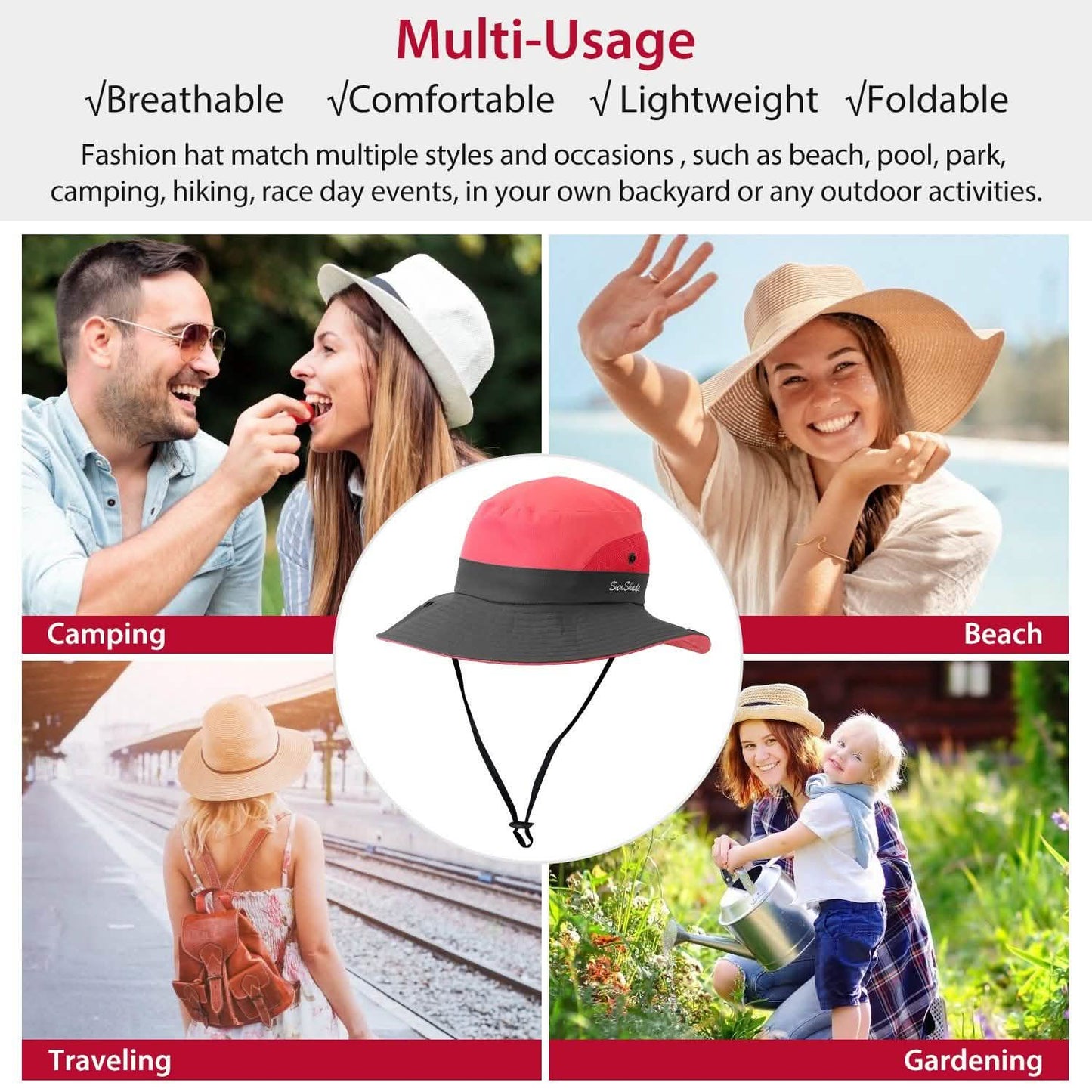 Women Summer Sun Bucket Hats Foldable DailySale