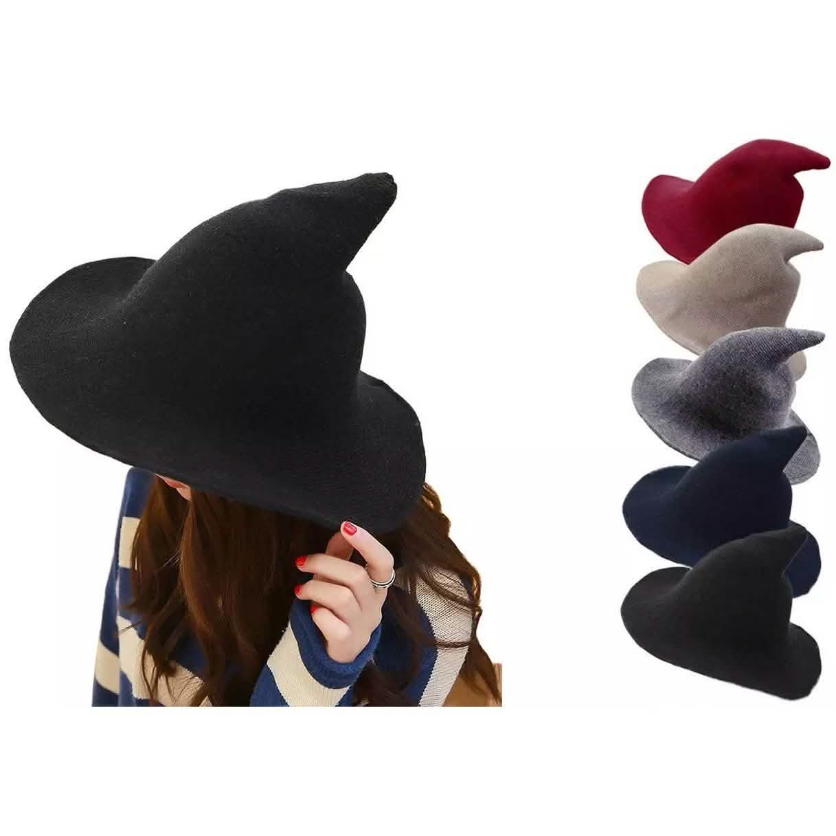 Women Winter Warm Knitted Wool Witch Hat Cap DailySale
