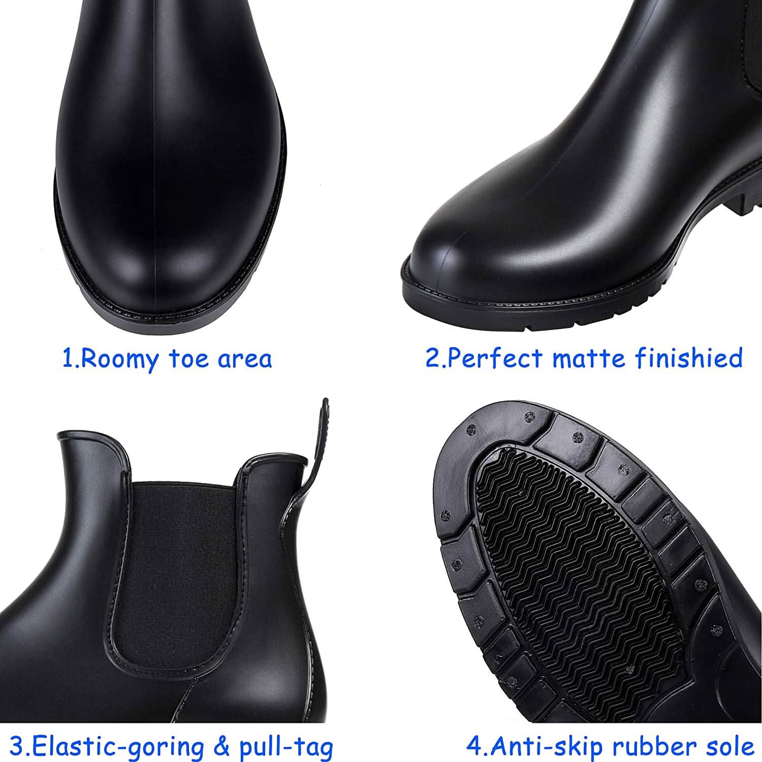 Women's Ankle Rain Boots Waterproof Chelsea Boots DailySale