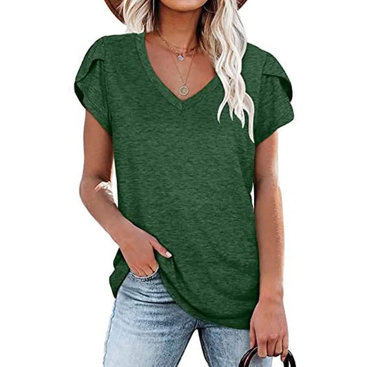 Women's Athleisure T-Shirt V-Neck Top DailySale