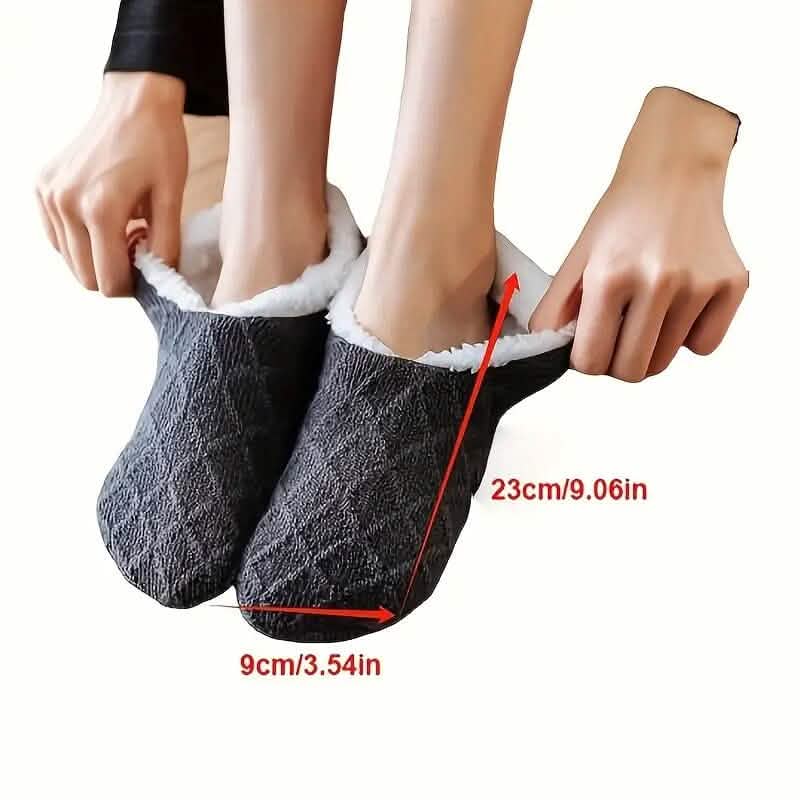 Women's Autumn Winter Plush Lined Indoor Low Cut Socks DailySale