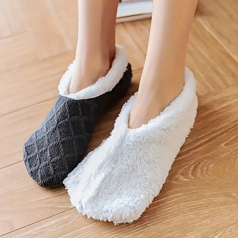 Women's Autumn Winter Plush Lined Indoor Low Cut Socks DailySale