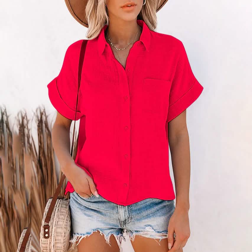 Women's Basic Solid Color Top Shirt DailySale