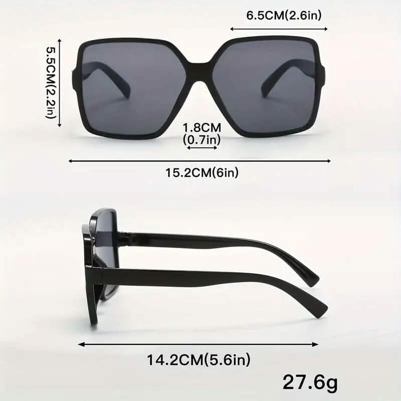 Women's Black Oversized PC Frame Glasses DailySale