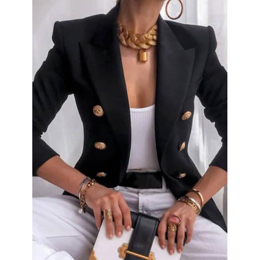 Women's Blazer Solid Color Vintage Style Casual Long Sleeve Coat DailySale