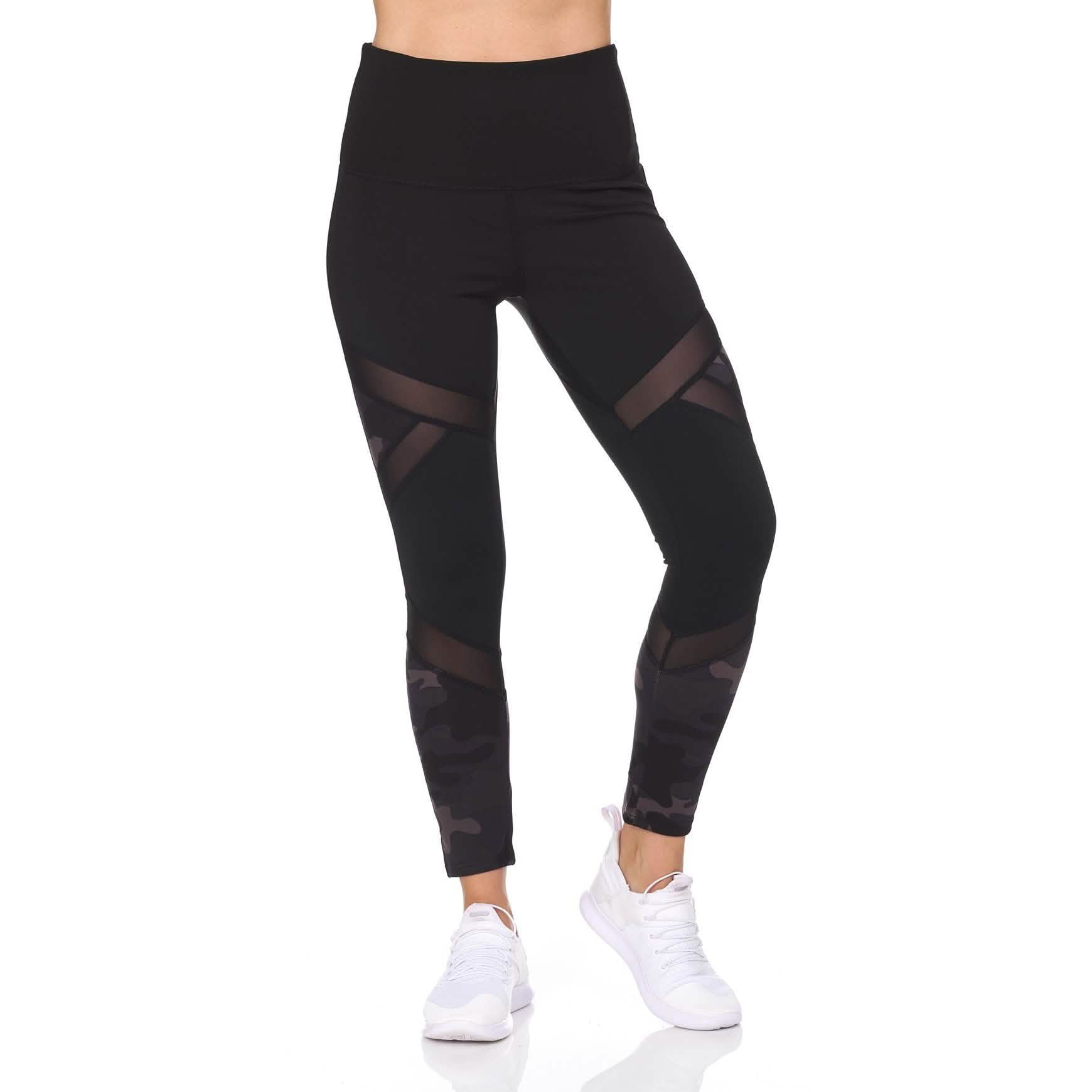 Women's Camo 7/8 High Waist Legging With Sheer Mesh DailySale