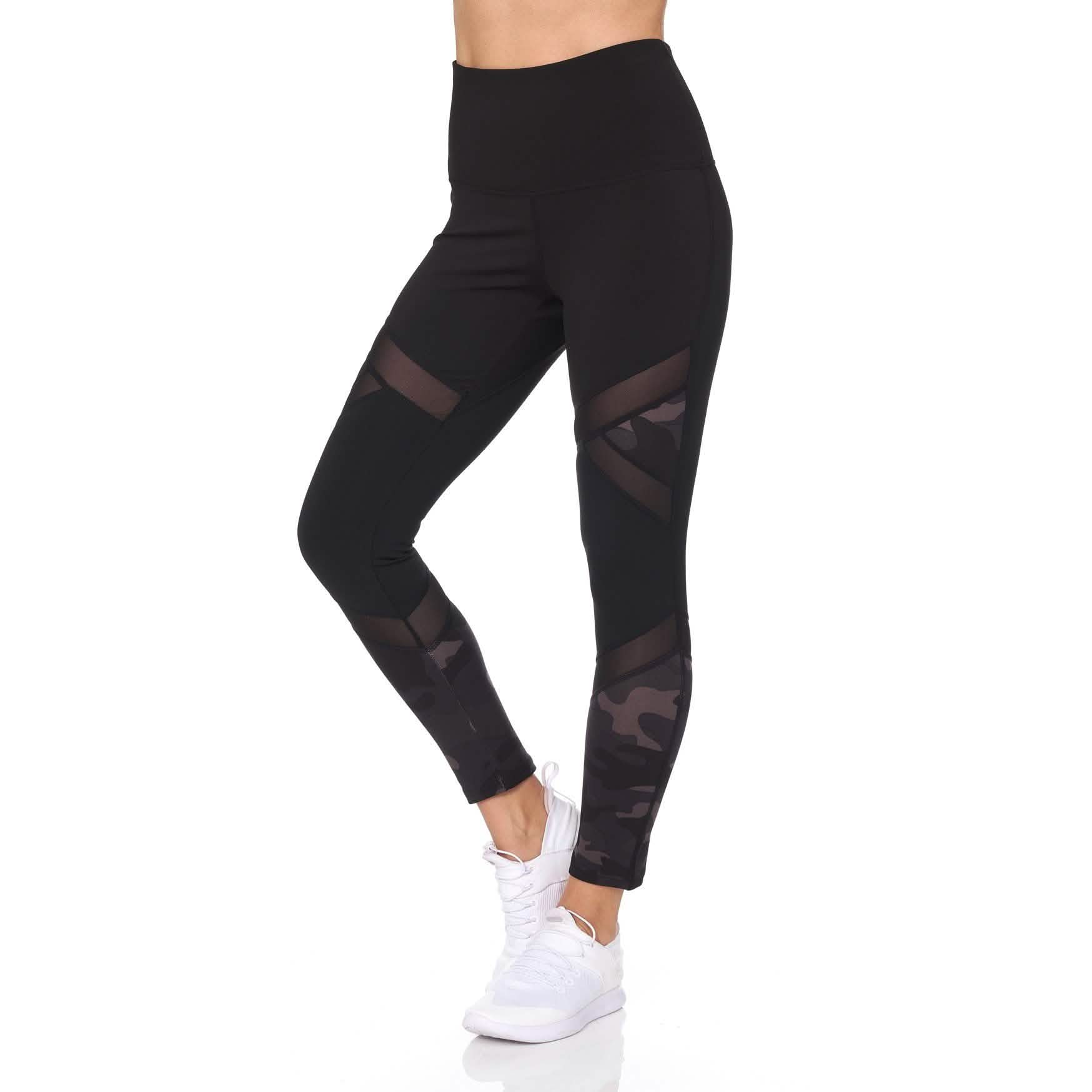 Women's Camo 7/8 High Waist Legging With Sheer Mesh DailySale