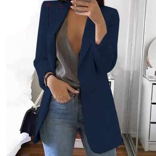 Womens Cardigan Jackets Open Front Solid Color Casual Oversized Long Blazer DailySale