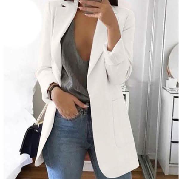 Womens Cardigan Jackets Open Front Solid Color Casual Oversized Long Blazer DailySale