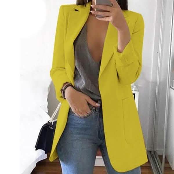 Womens Cardigan Jackets Open Front Solid Color Casual Oversized Long Blazer DailySale