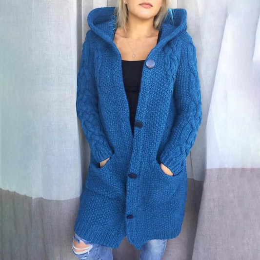 Women's Cardigan Pocket Chunky Long Sleeve Sweater DailySale