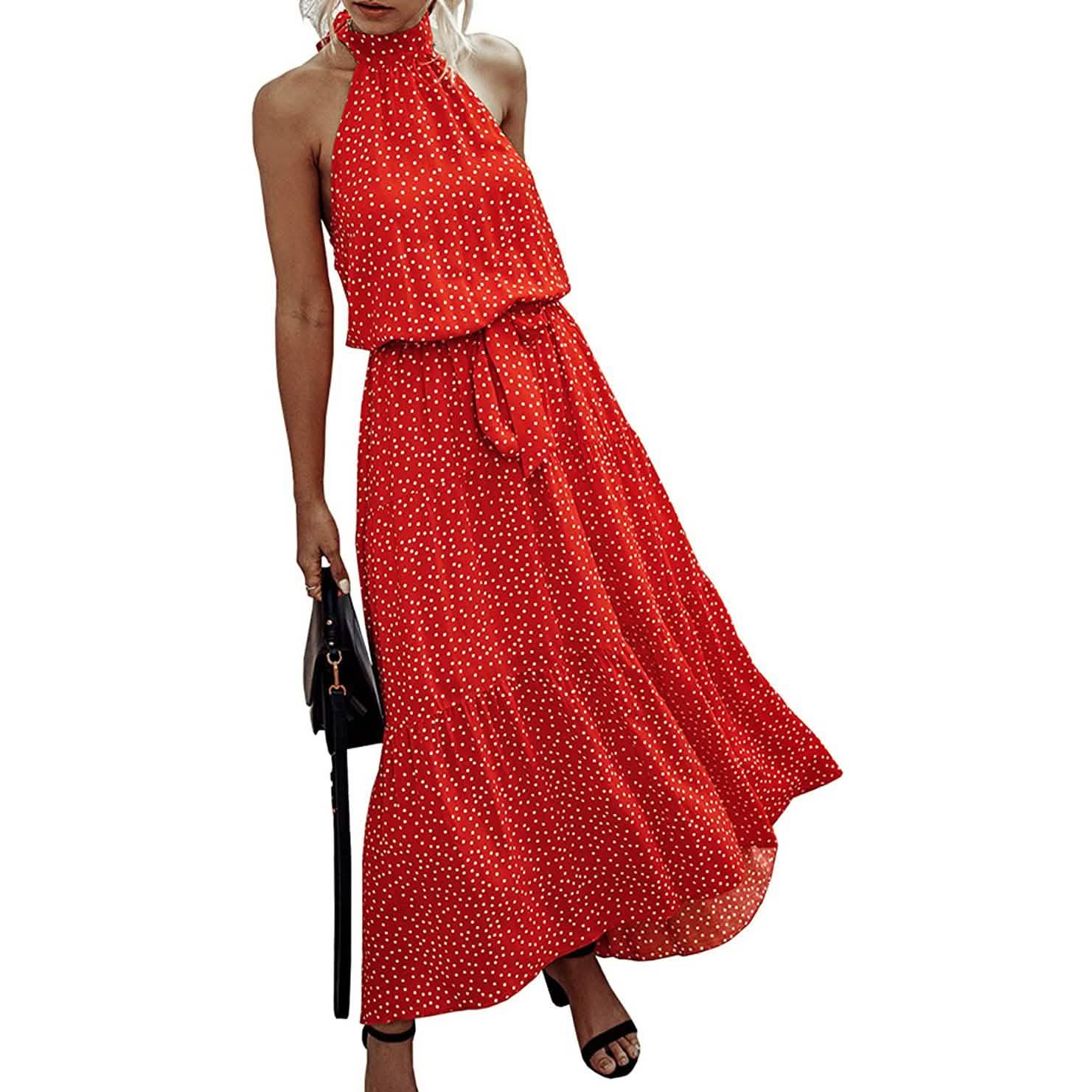 Women’s Casual Halter Neck Sleeveless Long Maxi Dress  - Assorted Styles DailySale