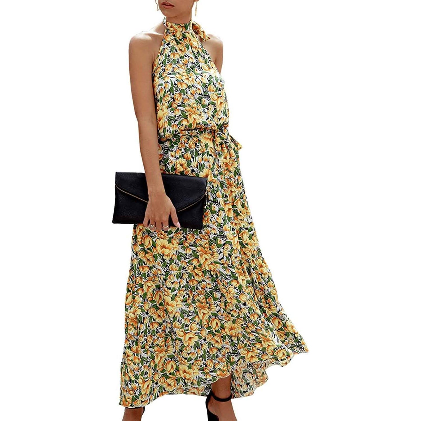 Women’s Casual Halter Neck Sleeveless Long Maxi Dress  - Assorted Styles DailySale